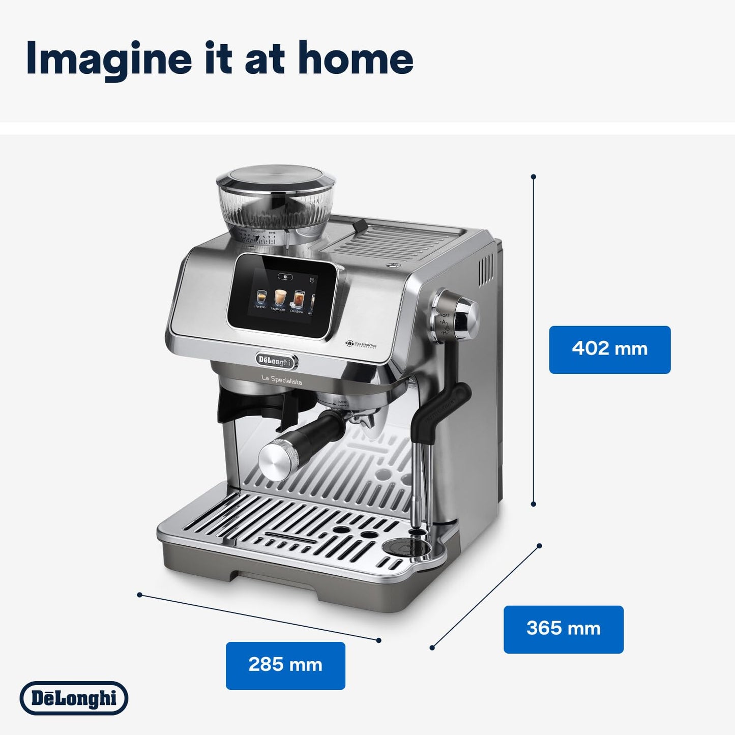 DeLonghi Cold Brew Coffee Machine, La Specialista Touch EC9455.M, Barista Style Espresso Coffee Machine with Built-in Grinder, 9 Recipes, Intuitive Touch Control, Automatic or Manual Milk Frother