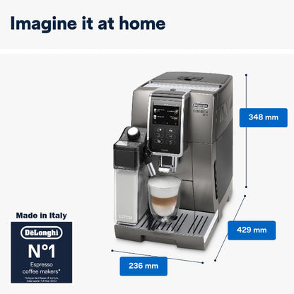 DeLonghi Dinamica Plus Ecam 370.70.B Fully Automatic Coffee Machine with Lattecrema Milk System