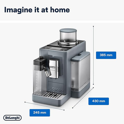 DeLonghi Rivelia EXAM440.55.G Automatic Coffee Machine – Freshly Ground Beans, Inter Bean Holder, Manual Milk Frother, Button Display, Espresso & Cappuccino Maker