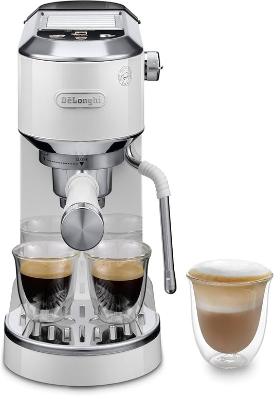 DeLonghi Dedica EC890 Compact Espresso machine - Stainless Steel Coffee Maker with Milk Frother Steam Wand- for Espresso, Cold brew, Hot and Iced Coffee, Cappuccinos, Latte and more