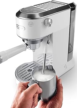 DeLonghi Dedica EC890 Compact Espresso machine - Stainless Steel Coffee Maker with Milk Frother Steam Wand- for Espresso, Cold brew, Hot and Iced Coffee, Cappuccinos, Latte and more