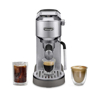 De’Longhi Dedica Duo EC890 Barista Coffee Machine  Pump Espresso & Cold Brew Maker  Manual Coffee Machine with Touchscreen & Latte Art Steam Wand  Compact 15 cm Design  Fits Cups up to 13 cm