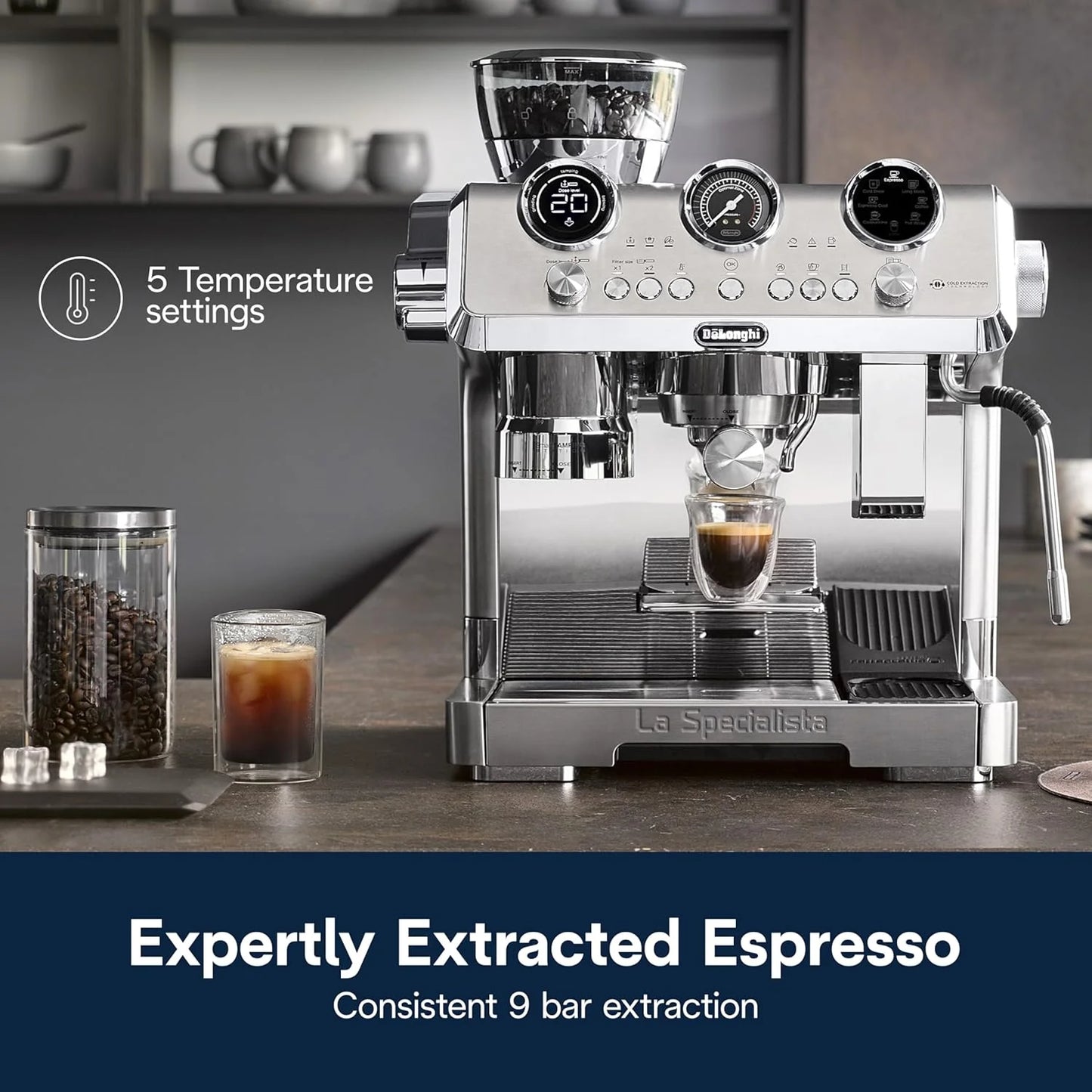 De'Longhi La Specialista Maestro EC9885M Espresso Machine – Built-In Grinder, Cold Brew & Espresso Cool Technology