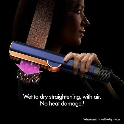 Dyson Airstrait™ Hair Straightener – Wet-to-Dry Styling with No Heat Damage Technology – Prussian Blue & Rich Copper (Model 408235-01)