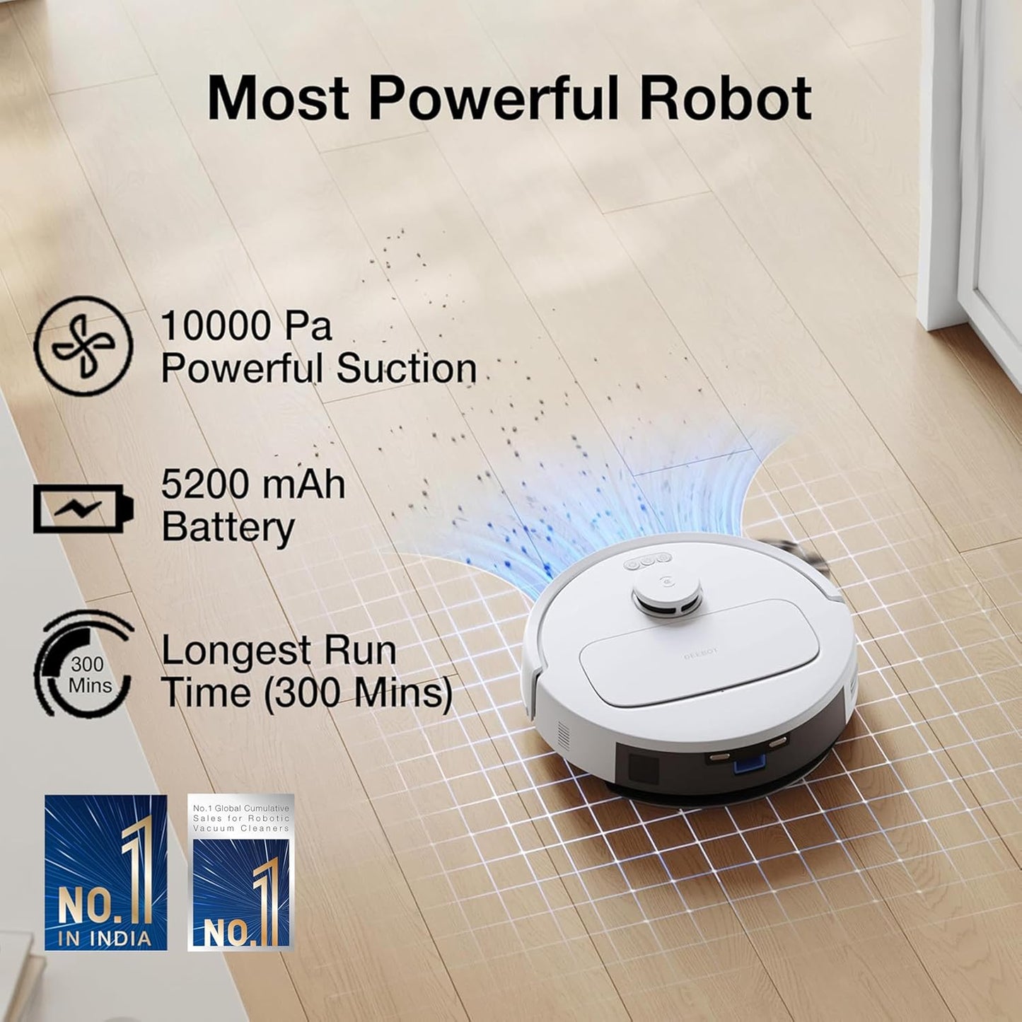 ECOVACS DEEBOT T80 OMNI – 2025 New Launch  2-in-1 Robot Vacuum & Mop  18,000 Pa Powerful Suction  6400 mAh Long-Run Battery  OZMO Roller Real-Time Mop Washing  Self-Emptying & Hot Air Drying  AI ReMop 2.0  ZeroTangle 3.0 Technology