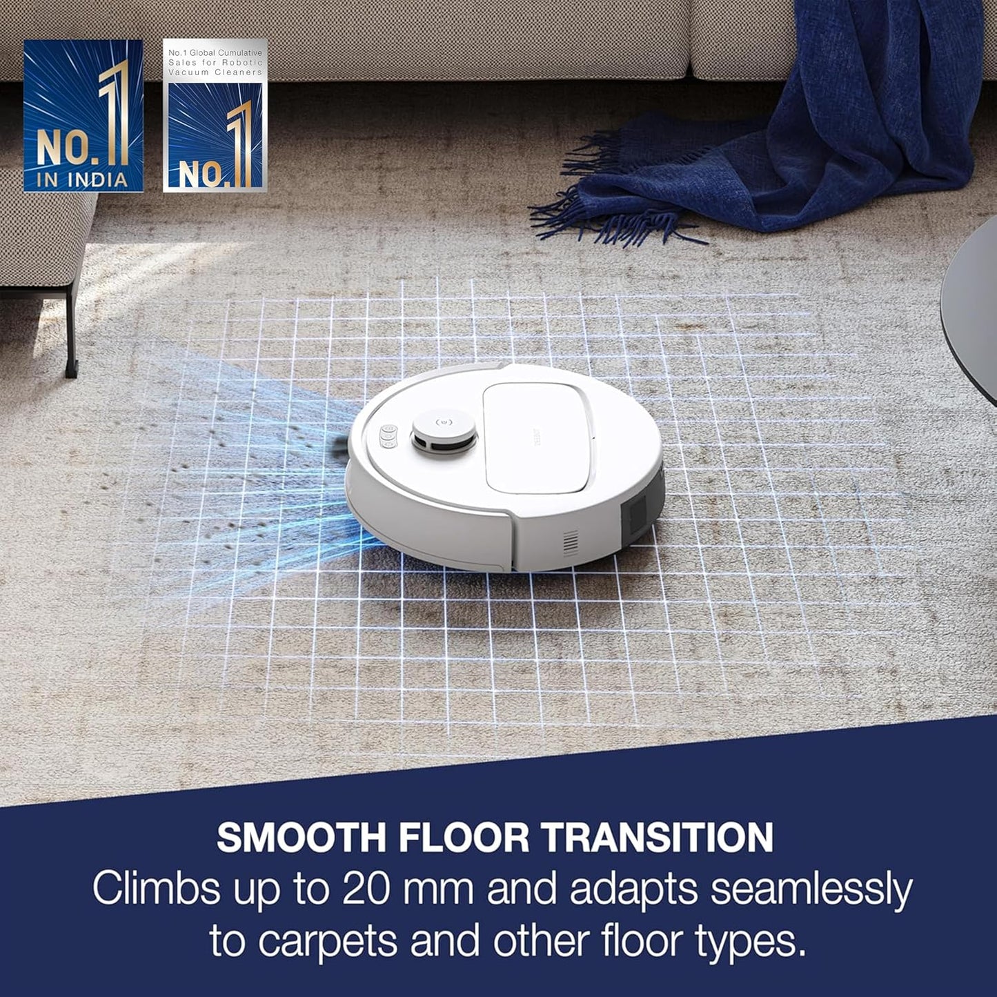 ECOVACS DEEBOT T80 OMNI – 2025 New Launch  2-in-1 Robot Vacuum & Mop  18,000 Pa Powerful Suction  6400 mAh Long-Run Battery  OZMO Roller Real-Time Mop Washing  Self-Emptying & Hot Air Drying  AI ReMop 2.0  ZeroTangle 3.0 Technology