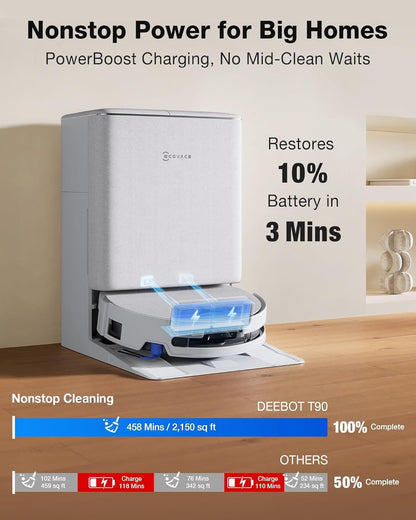 ECOVACS DEEBOT T90 Pro Omni 30,000Pa Robot Vacuum & Mop Self-Empty & Self-Wash