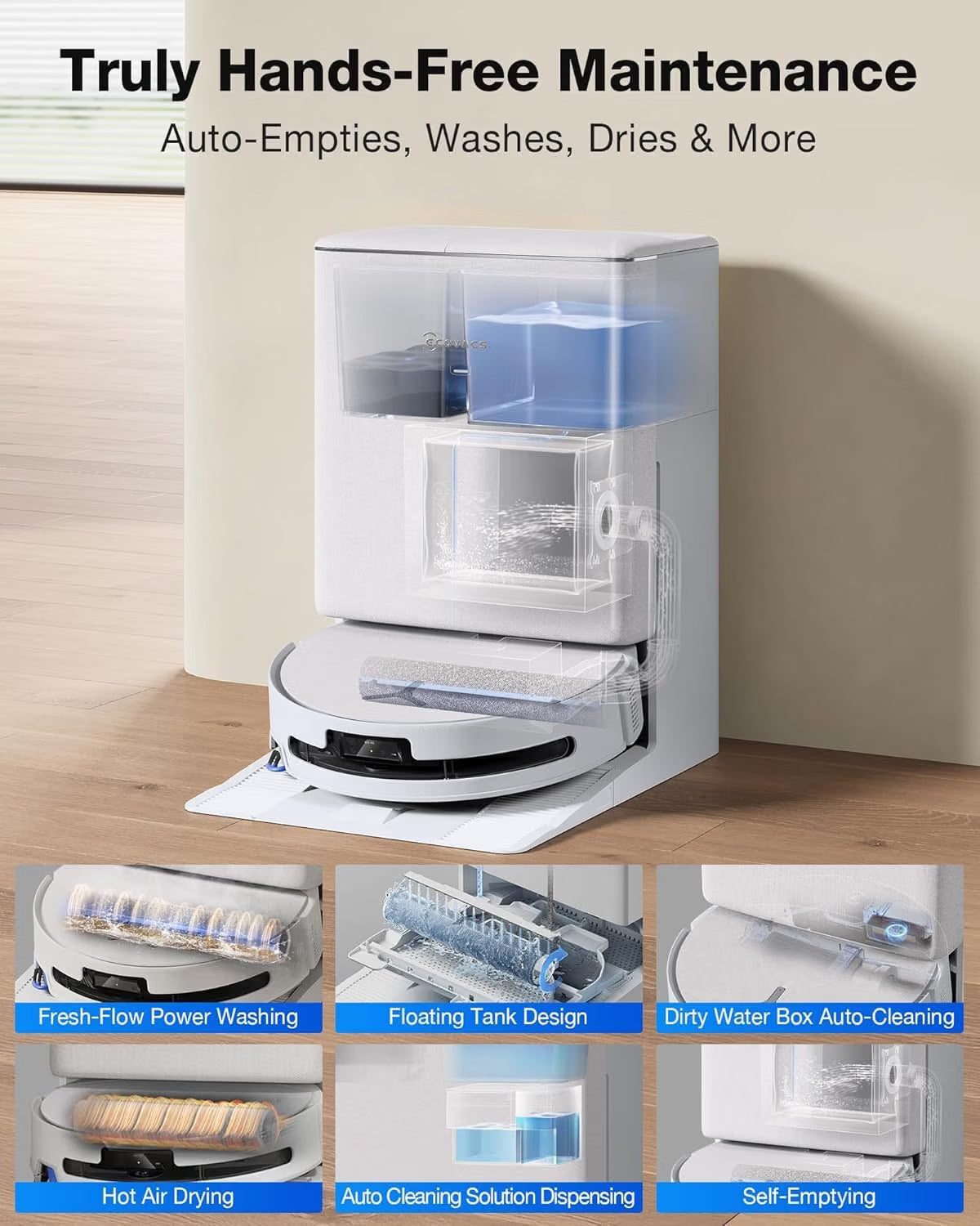 ECOVACS DEEBOT T90 Pro Omni 30,000Pa Robot Vacuum & Mop Self-Empty & Self-Wash