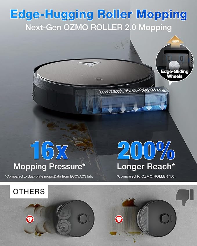 ECOVACS DEEBOT X11 OmniCyclone Robot Vacuum & Mop  19,500Pa Suction, OZMO Roller 2.0, Bagless OmniCyclone Station & AIVI 3D Navigation