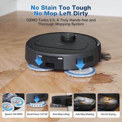 ECOVACS DEEBOT T80 OMNI – 2025 New Launch  2-in-1 Robot Vacuum & Mop  18,000 Pa Powerful Suction  6400 mAh Long-Run Battery  OZMO Roller Real-Time Mop Washing  Self-Emptying & Hot Air Drying  AI ReMop 2.0  ZeroTangle 3.0 Technology