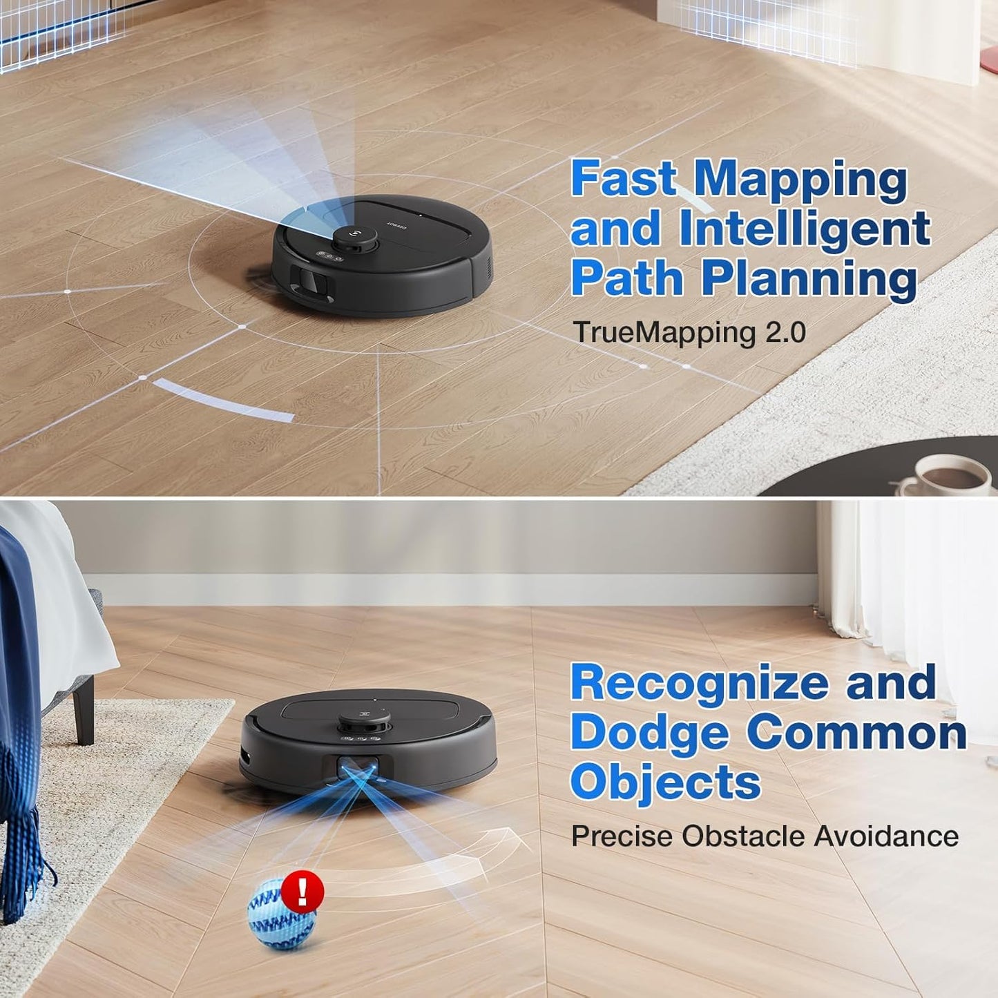 ECOVACS DEEBOT T80 OMNI – 2025 New Launch  2-in-1 Robot Vacuum & Mop  18,000 Pa Powerful Suction  6400 mAh Long-Run Battery  OZMO Roller Real-Time Mop Washing  Self-Emptying & Hot Air Drying  AI ReMop 2.0  ZeroTangle 3.0 Technology
