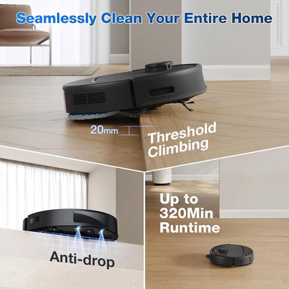 ECOVACS DEEBOT T80 OMNI – 2025 New Launch  2-in-1 Robot Vacuum & Mop  18,000 Pa Powerful Suction  6400 mAh Long-Run Battery  OZMO Roller Real-Time Mop Washing  Self-Emptying & Hot Air Drying  AI ReMop 2.0  ZeroTangle 3.0 Technology