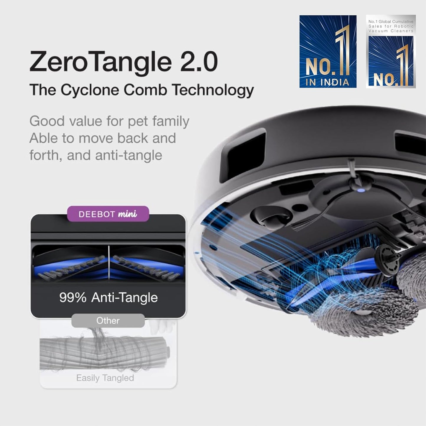 ECOVACS DEEBOT MINI OMNI | 2025 Launch | 9000 Pa Suction, 2-in-1 Robot Vacuum & Mop, Self-Emptying Omni Station, TrueMapping 2.0, ZeroTangle 2.0, 45°C Hot Air Dry