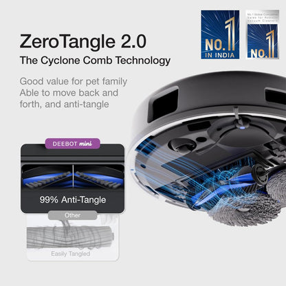 ECOVACS DEEBOT MINI OMNI | 2025 Launch | 9000 Pa Suction, 2-in-1 Robot Vacuum & Mop, Self-Emptying Omni Station, TrueMapping 2.0, ZeroTangle 2.0, 45°C Hot Air Dry
