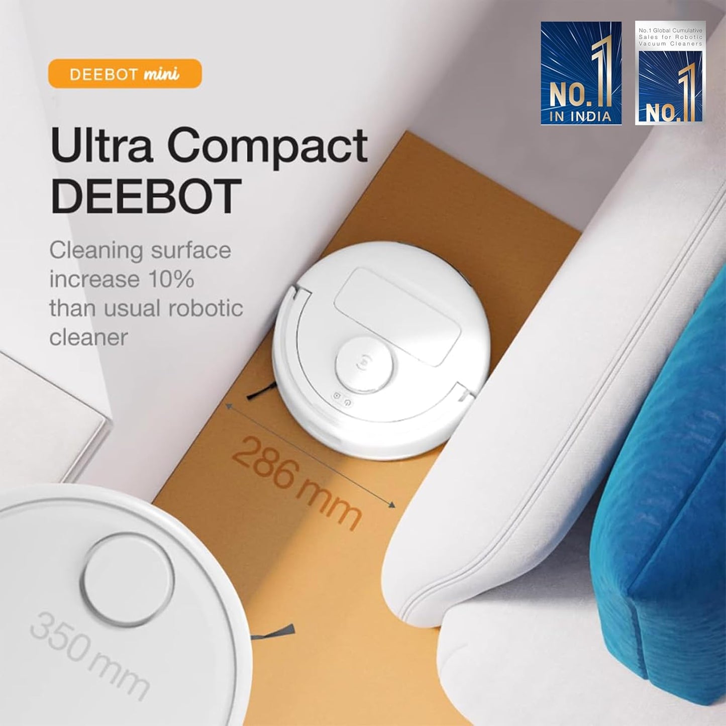 ECOVACS DEEBOT MINI OMNI | 2025 Launch | 9000 Pa Suction, 2-in-1 Robot Vacuum & Mop, Self-Emptying Omni Station, TrueMapping 2.0, ZeroTangle 2.0, 45°C Hot Air Dry