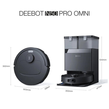ECOVACS Deebot N50 PRO Omni Robot Vacuum & Mop (25,000Pa, Self-Empty, 300min)
