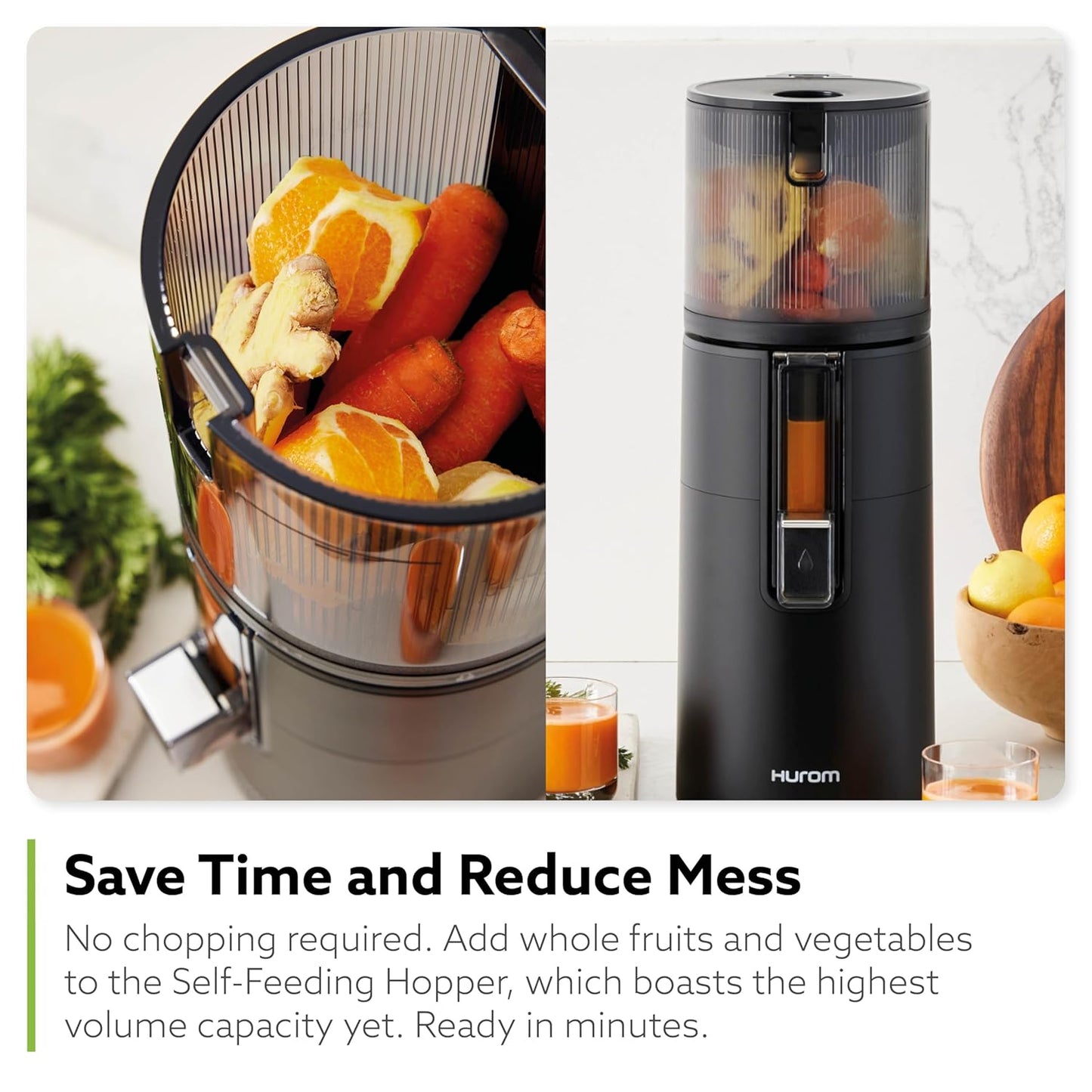 Hurom New H400 Cold Press Juicer  Premium Slow Juicer for Fruits, Vegetables & Nut Milk  Self-Feeding, Easy Clean, Ultra-Quiet