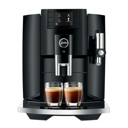 Jura E8 Automatic Coffee Machine Piano Black – Premium Bean to Cup Espresso Make