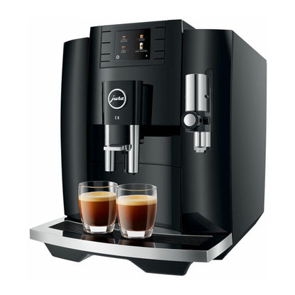 Jura E8 Automatic Coffee Machine Piano Black – Premium Bean to Cup Espresso Make