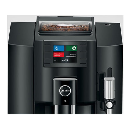 Jura E8 Automatic Coffee Machine Piano Black – Premium Bean to Cup Espresso Make