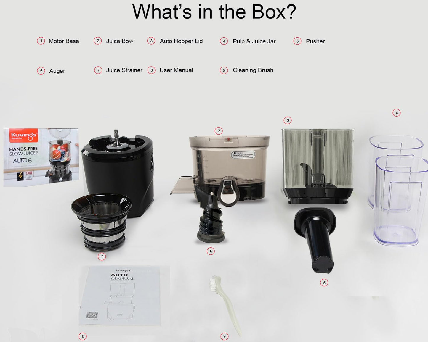 Kuvings AUTO6 Gunmetal Black Hands-Free Cold Press Juicer  Whole Fruit Cutting, JMCS Tech (10% More Juice), 12-Year Motor Warranty