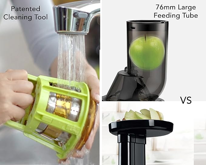 Kuvings B1700 Phantom Black Cold Press Whole Slow Juicer  Patented JMCS for 10% More Juice, Smoothie & Sorbet Strainers, Professional 240W Juicer with 12-Year Motor Warranty