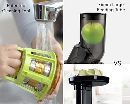 Kuvings B1700 Phantom Black Cold Press Whole Slow Juicer  Patented JMCS for 10% More Juice, Smoothie & Sorbet Strainers, Professional 240W Juicer with 12-Year Motor Warranty