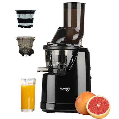 Kuvings B1700 Phantom Black Cold Press Whole Slow Juicer  Patented JMCS for 10% More Juice, Smoothie & Sorbet Strainers, Professional 240W Juicer with 12-Year Motor Warranty