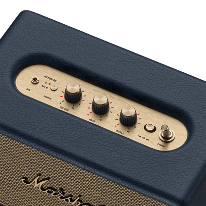 Marshall Action III Bluetooth Speaker 60W  Portable Wireless Stereo Speaker with Deep Bass, Multi-Device Connect, Midnight Blue
