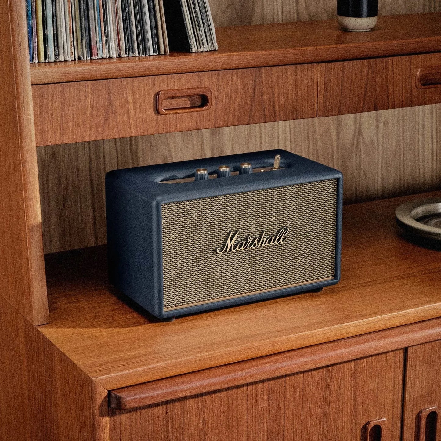 Marshall Action III Bluetooth Speaker 60W  Portable Wireless Stereo Speaker with Deep Bass, Multi-Device Connect, Midnight Blue