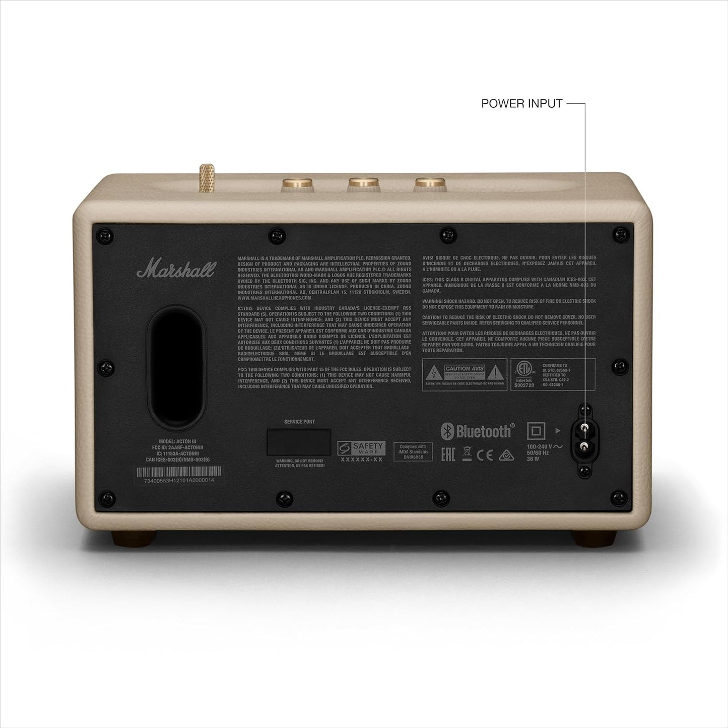 Marshall Acton III 60W Bluetooth Powered Home Speaker, Cream – Premium Wireless Stereo Speaker with Iconic Design