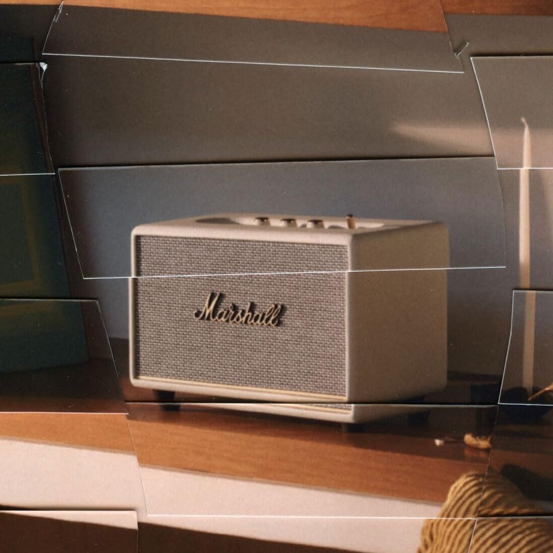 Marshall Acton III 60W Bluetooth Powered Home Speaker, Cream – Premium Wireless Stereo Speaker with Iconic Design