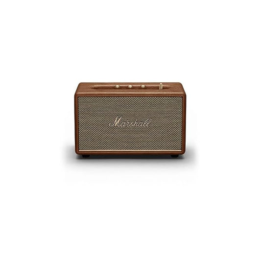 Marshall Acton III Bluetooth Home Speaker, 60W Wireless Stereo Sound, Compact Tabletop Speaker with RCA & 3.5mm Input – Premium Brown