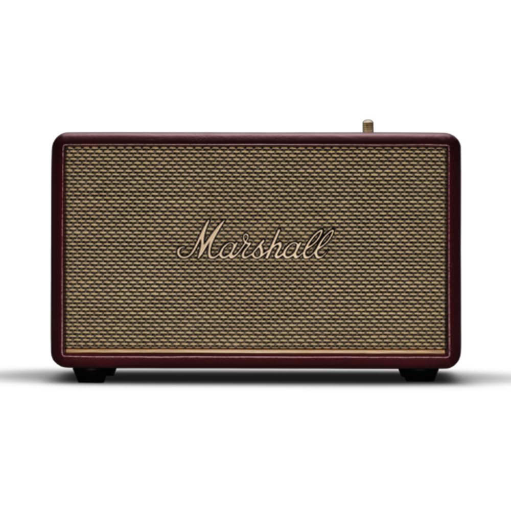 Marshall Acton III Wired Stereo Home Speakers, Bluetooth 5.2, RCA & 3.5mm Input, Burgundy – Premium Home Audio Speaker System