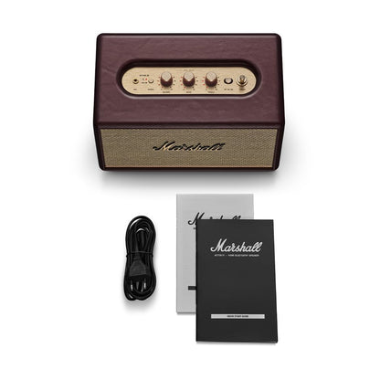 Marshall Acton III Wired Stereo Home Speakers, Bluetooth 5.2, RCA & 3.5mm Input, Burgundy – Premium Home Audio Speaker System
