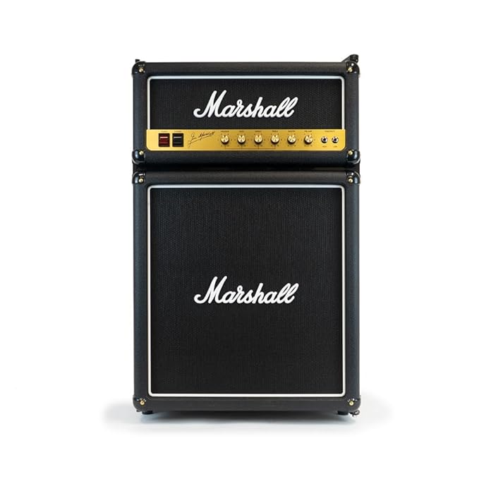 Marshall Fridge Black 4.4 Cu Ft | High Capacity Bar Fridge with Freezer for Home & Office