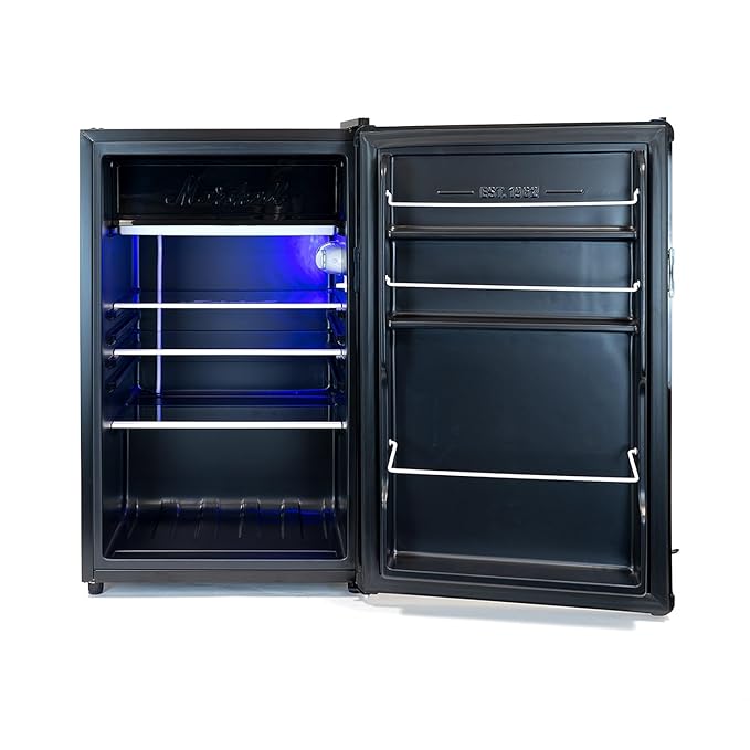 Marshall Fridge Black 4.4 Cu Ft | High Capacity Bar Fridge with Freezer for Home & Office