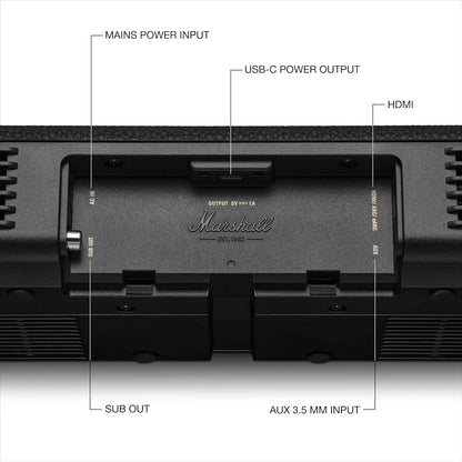Marshall Heston 60 Soundbar with Dolby Atmos, Bluetooth & Wi-Fi – Premium Home Theater Audio