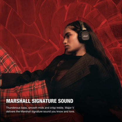 Marshall Major V Wireless On-Ear Bluetooth Headphones Brown – 100+ Hours Playtime5