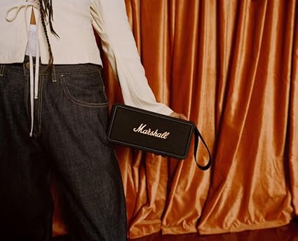 Marshall Middleton Portable Bluetooth Speaker, Black and Brass