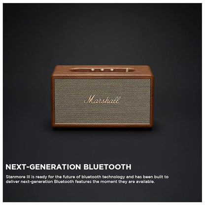 Marshall Stanmore III Wireless Bluetooth 5.2 Home Speaker with RCA & 3.5mm Wired Input, Premium Brown Finish