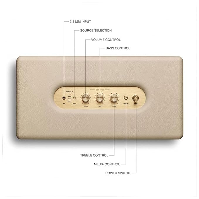 Marshall Woburn III Wireless Bluetooth Speaker (Cream) 150W Powerful Sound  Iconic Marshall Design  Multi-Room Ready