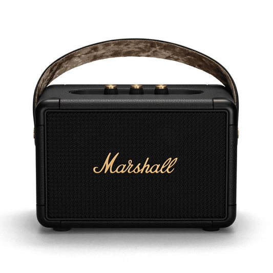 Marshall Kilburn II Portable Bluetooth Speaker with 20+ hours of portable playtime – Black & Brass.