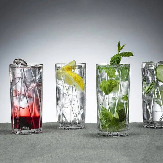Modern Long Drink Glasses 370ml, Set of 6 NATCHMAN