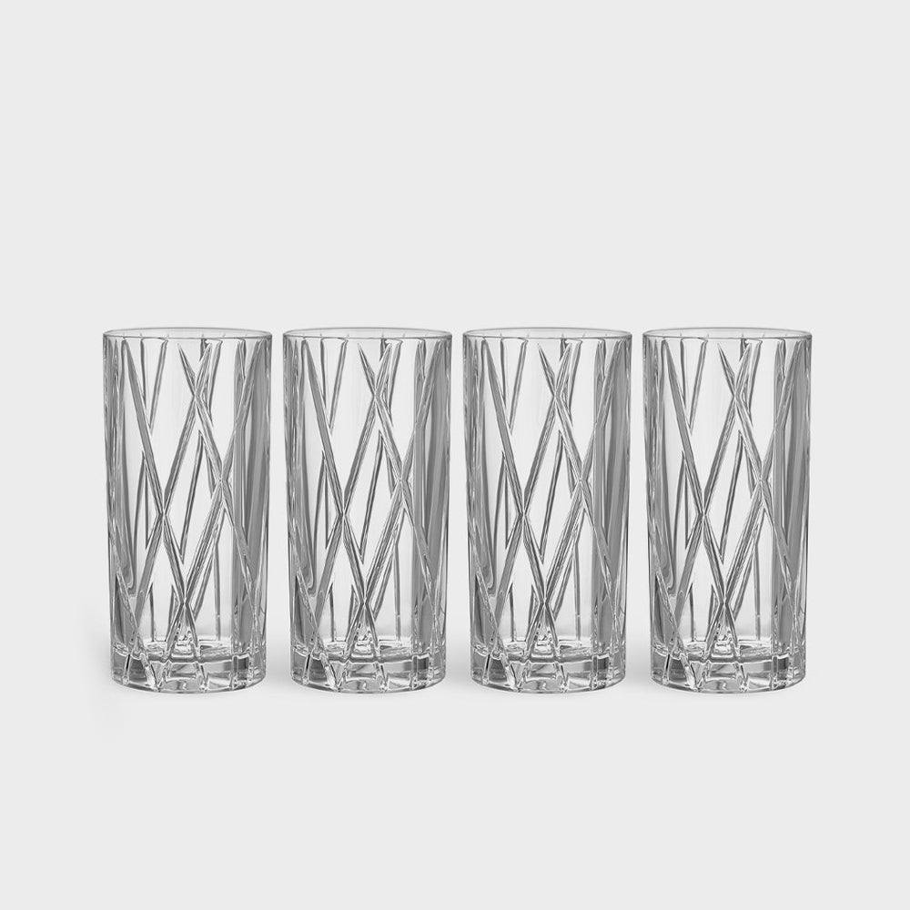 Modern Long Drink Glasses 370ml, Set of 6 NATCHMAN