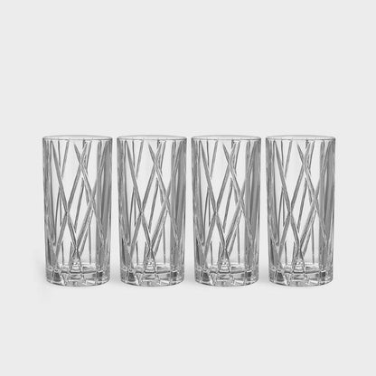 Modern Long Drink Glasses 370ml, Set of 6 NATCHMAN
