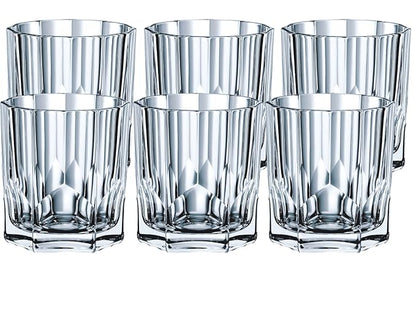 Nachtmann Aspen Crystal Whiskey Glasses – Set of 6 Double Old Fashioned Tumblers