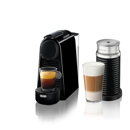 Nespresso Essenza Mini Espresso Machine by De’Longhi with Aeroccino Milk Frother – Compact Coffee Maker, Black