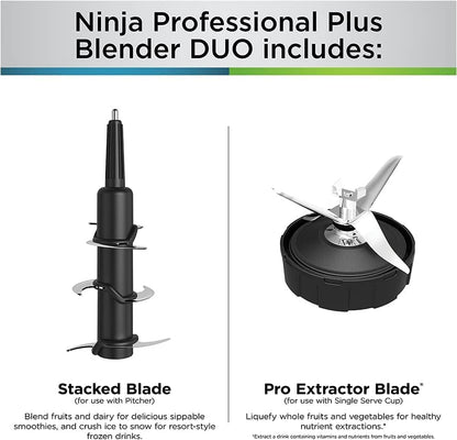 Ninja BN750 2-in-1 Professional Blender, 1200W High-Power Blender with One-Touch Auto-iQ Blending Programs