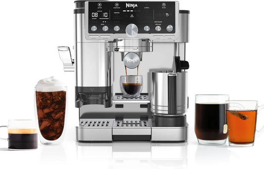 Ninja ES701 Luxe Café Pro Series Espresso Machine with Grinder & Frother  Espresso, Drip Coffee & Cold Brew Maker Integrated Tamper  Hands-Free Milk Frother